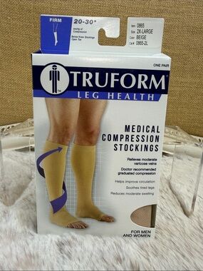 TRUFORM | Medical Compression Stockings for Men & Women - Beige Size 2X NWT